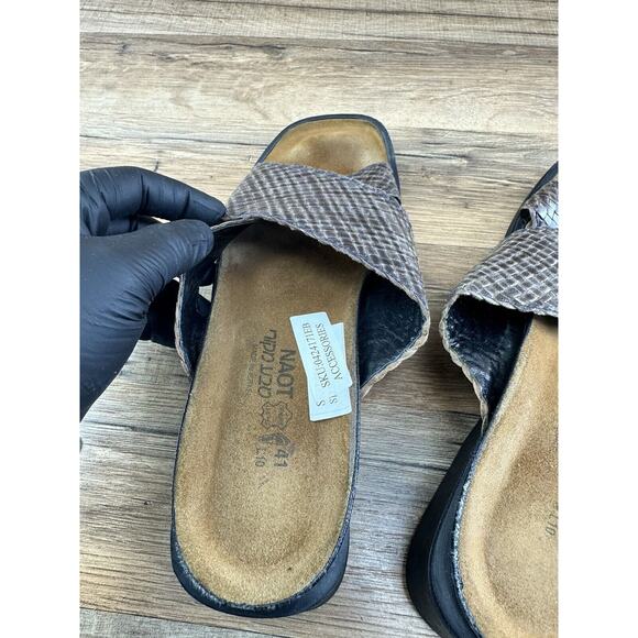 NAOT Woven Leather Criss Cross Strappy Sandal Slides Womens Size 10| 41 - Picture 4 of 9